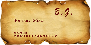 Borsos Géza névjegykártya