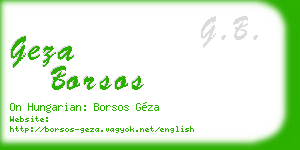 geza borsos business card